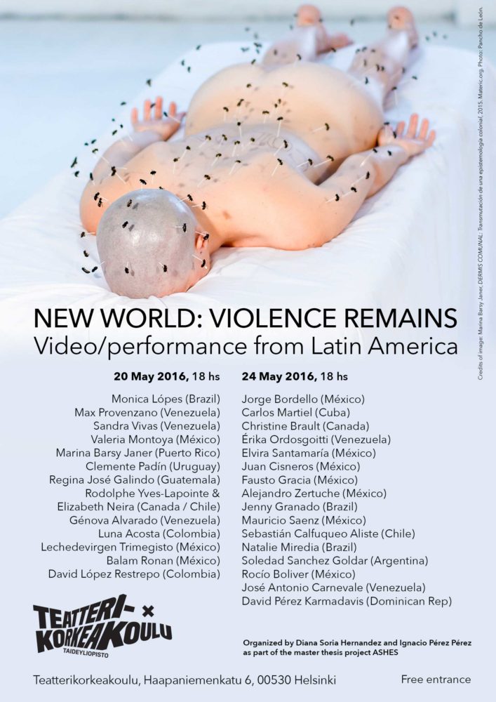 2016. Poster for Video Screening "New World:Violence Remains"